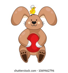 Sweet rabbit with easter egg. vector