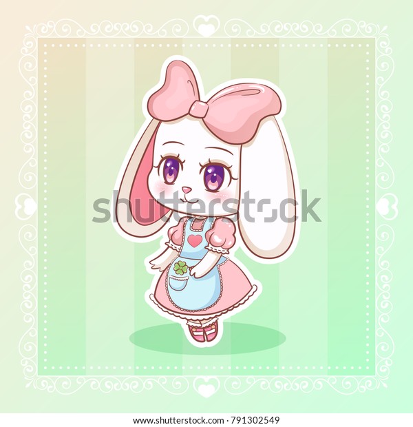 Sweet Rabbit Little Cute Kawaii Anime Stock Vector Royalty Free