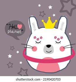 sweet rabbit is sweet planet funny animal cartoon