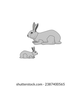 sweet rabbit vector type icon