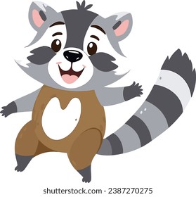 Sweet raccoon vector, capturing the cuteness in every stroke.
