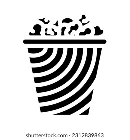sweet rainbow popcorn food glyph icon vector. sweet rainbow popcorn food sign. isolated symbol illustration