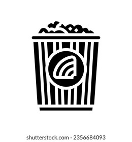 sweet rainbow popcorn food glyph icon vector. sweet rainbow popcorn food sign. isolated symbol illustration