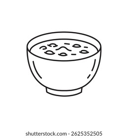 Sweet Red Bean Soup in Small Lacquered Bowl for Traditional Asian Dessert