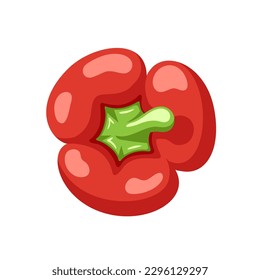 La pimienta roja dulce aislada de fondo blanco. Bell pimienta al estilo de Cartoon. Ilustración del vector