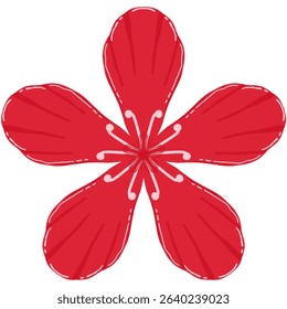 Sweet red flower illustration isolated on white