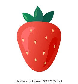 Sweet, red fresh berry. Vegetarian cafe print, poster, card. Natural, organic dessert