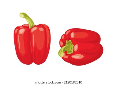 Pimienta roja dulce aislada en fondo blanco.
