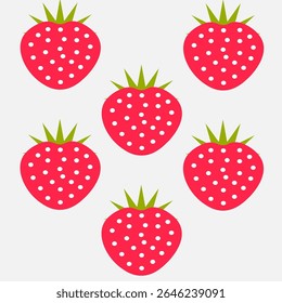 Süße rote Erdbeeren nahtlos flachen Muster Hintergrund. Vektorgrafik