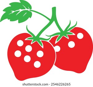 sweet red strawberry illustration Vector design