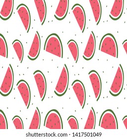 Sweet red watermelon White background for banners, food and fruit-vector
