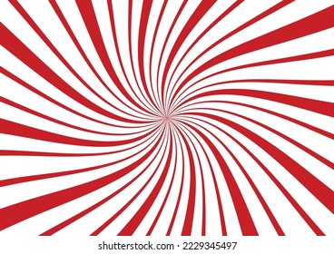 Dulce fondo espiral abstracto de caramelo blanco rojo. Diseño navideño navideño. Ilustración del vector