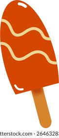 Sweet Refreshing Ice Cream Popsicle Stick Bar 
Orange Flavour Vector 