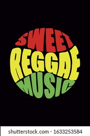 sweet reggae music jamaica music lettering