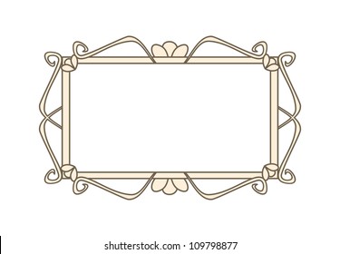 Sweet retro art deco frame. Vector illustration isolated on white background with empty space to put picture or text