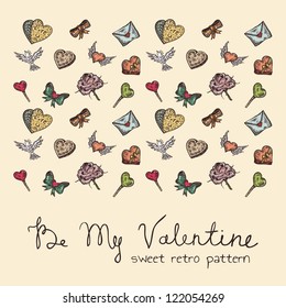 sweet retro seamless Valentine pattern