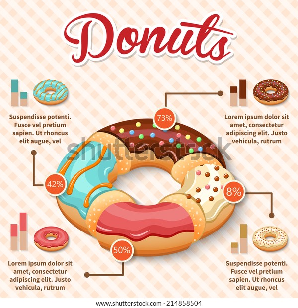 Sweet Ring Doughnut Dessert Infographic Set Stock Vector Royalty Free