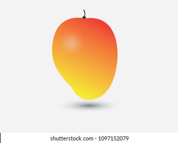 A sweet ripe mango on white background