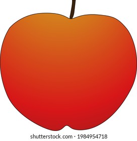 A sweet and ripe red apple