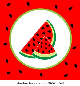 sweet and ripe summer watermelon pattern   illustration