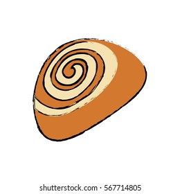 Sweet roll bread icon vector illustration graphic design
