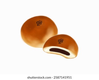 It is a sweet roll filled with red bean paste.
