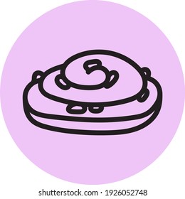 Sweet roll, illustration, vector on white background.