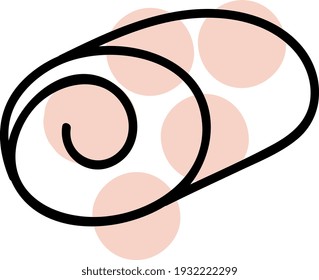 Sweet Roll, Illustration, Vektorgrafik auf weißem Hintergrund.