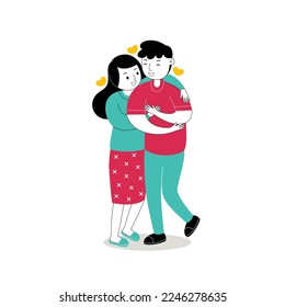 Sweet Romantic Couple Vector Illustration
