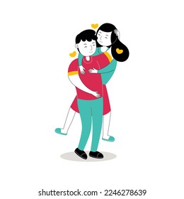Sweet Romantic Couple Vector Illustration