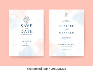 Sweet Romantic minimalist wedding invitation template