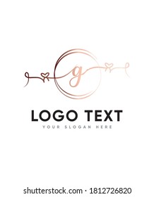 Ein süßer und romantischer Drehbrief G, der Ihr Herz schmilzt, das schöne Valentinische, das Vektorlogo für Business und Firmenidentität