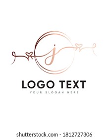 A sweet and romantic script letter J   that will melt your heart, lovely Valentine’s, Vector logo for business and company identity
