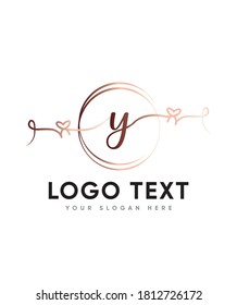 A Sweet And Romantic Script Letter Y  That Will Melt Your Heart, Lovely Valentine’s, Vector Logo For Business And Company Identity