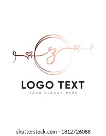 A sweet and romantic script letter Z  that will melt your heart, lovely Valentine’s, Vector logo for business and company identity