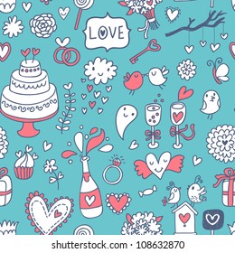 Sweet romantic seamless pattern in modern colors