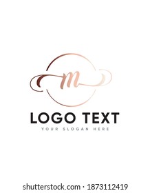 A sweet, romantic and timeless handwritten letter type M logo template, Vector logo for business and company identity 