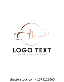 A sweet, romantic and timeless handwritten letter type H logo template, Vector logo for business and company identity 