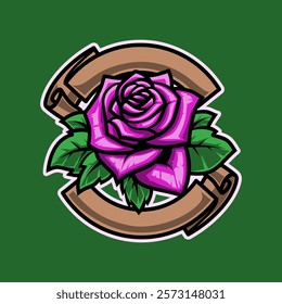 Sweet Rose With Double Ribbon Mascot Vector Illustration is perfect for your brand business