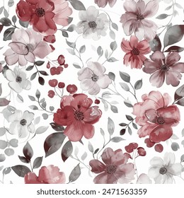 Sweet rose flower watercolor seamless pattern.soft pastel colors water color seamless pattern for beauty products or other.