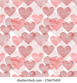 Sweet rose hearts seamless pattern
