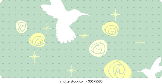 sweet roses and bird background