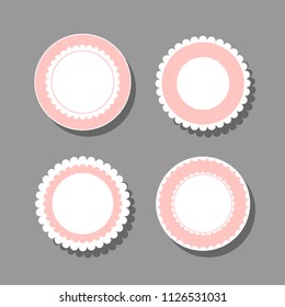 Sweet round frame with frills and polka dots. Better fit design for girls and children. Can be used in various types of typography