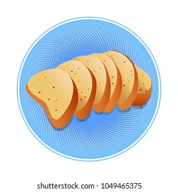 Sweet rusks. Bread icons. Vector illustration.