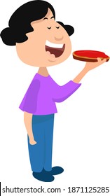 Sweet sandwich, illustration, vector on white background.