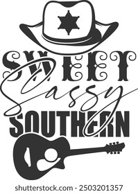 Sweet Sassy Southern - Country Music Illustration