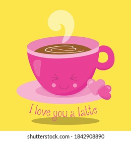 süße Sprichwort Latte Design Vektorgrafik