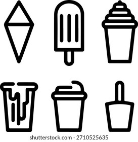 Sweet And scalable!  Vector ice cream icons, perfect for any project. Crisp, editable, and deliciously charming.