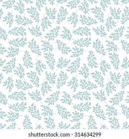 Sweet seamles pattern with leafy branches. Vector eps10.