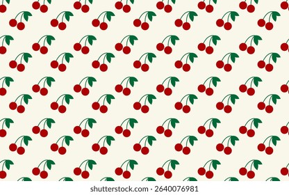 Sweet seamless cherry pattern! Perfect for textiles, digital papers, and delightful packaging designs.
